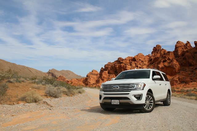 White Ford in the desert