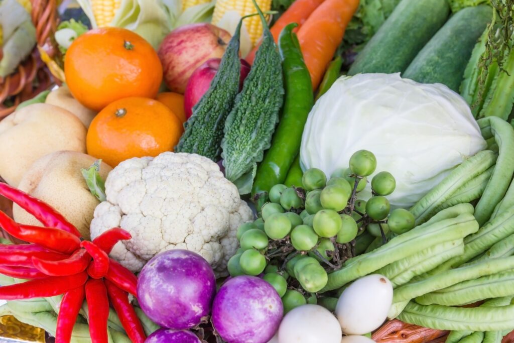An array of fresh vegetables